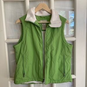 L.L.Bean Fleece Lined Green Vest
